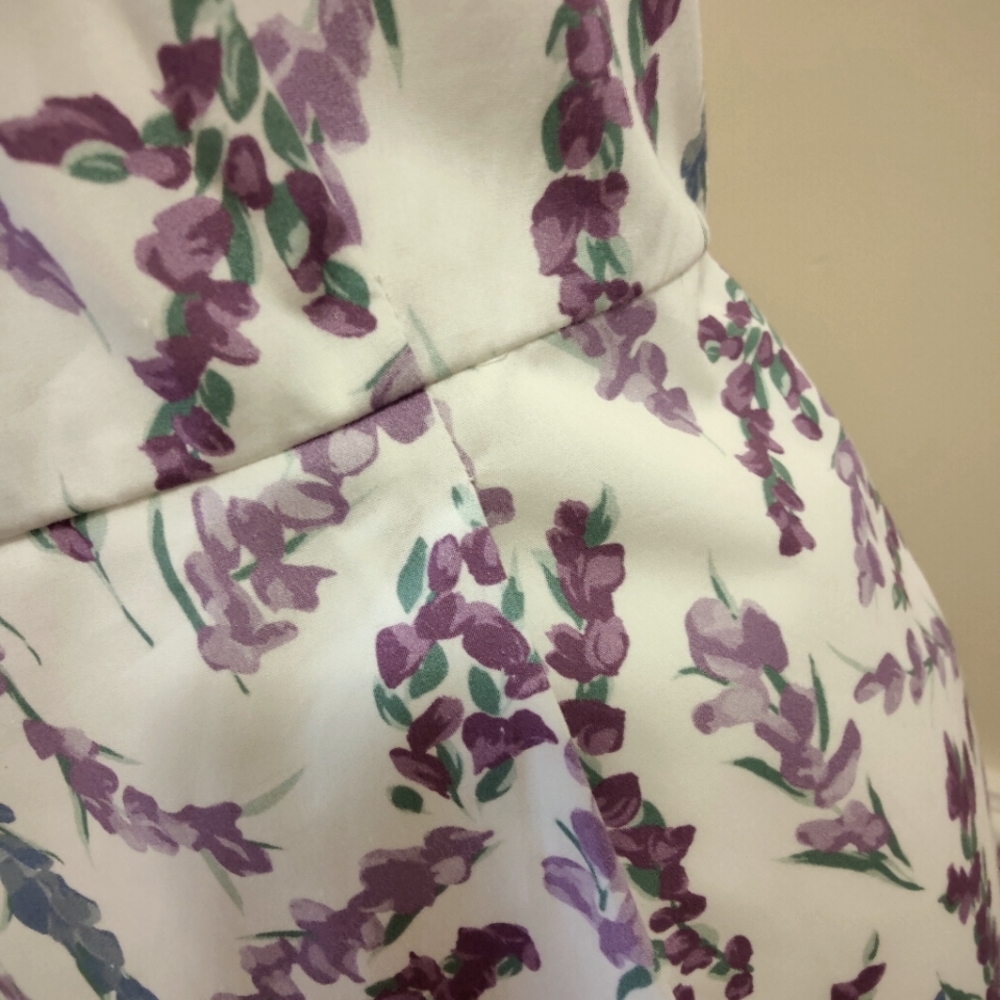 MaxMara Cotton Poplin Floral Print Dress - Size 8 - Picture 6 of 12
